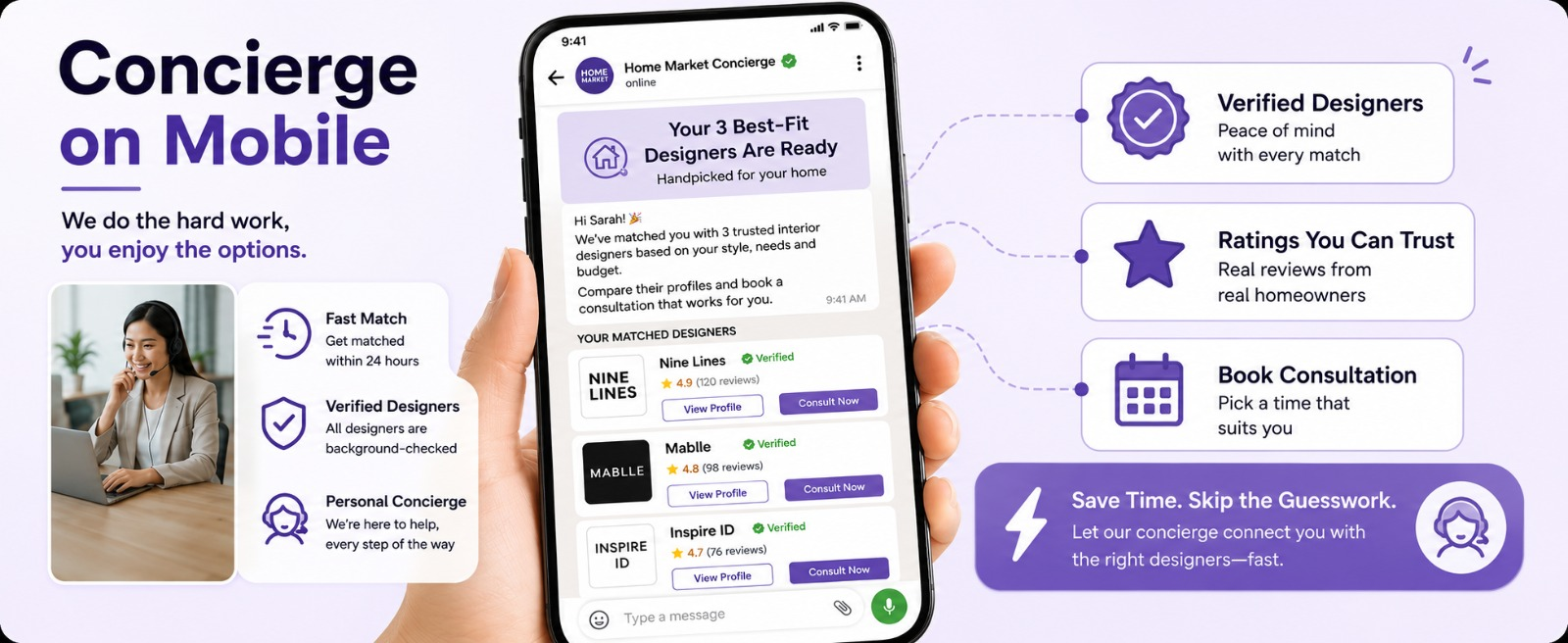 Fast match, real concierge